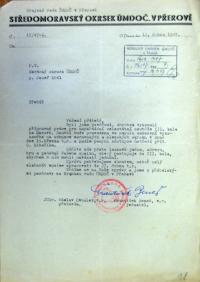 Třebíč, Horácký okrsek ÚMDOČ, korespondence, Přerov, Středomoravský okrsek ÚMDOČ, soutěž, 1947
