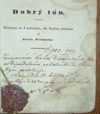 Paseky,  Dobrý tón, povolení 1868