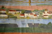 Popovice, detail opony, veduta obce před 1906