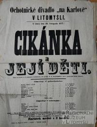 Litomyšl, JDO, Cikánka a její děti - plakát, 1875