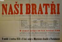 Pardubice, Řemeslnická jednota, Naši bratři - plakát, 1938