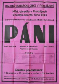 Prostějov, DHO, Páni - plakát, 1943