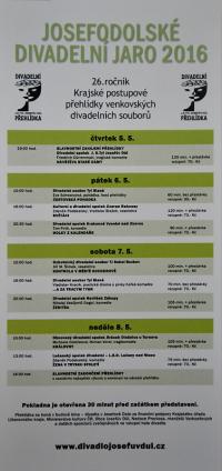 Josefův Důl, J. K. Tyl, Josefodolské divadelní jaro - plakát, 2016