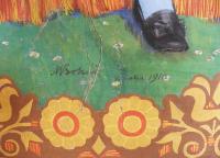 Strunkovice nad Volyňkou, detail opony divadelních ochotníků, autor Maxmilián Boháč, 1909-1920