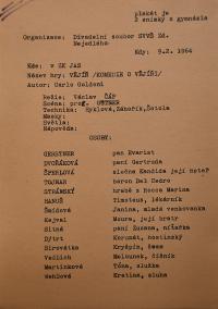 Dobruška, Střední škola, Vějíř, kartotéka her,  1964