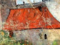 Chlum, prospekt Pražský hrad na rubu opony Oldřich a Božena, 9a. detail před restaurováním, 2012