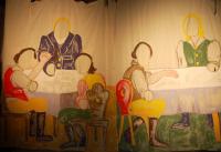 Plzeň, Loutkové divadlo Špalíček, Pivní rarášek, opona k inscenaci, 2003