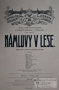 Litomyšl, Katolicko-sociální jednota, Námluvy v lese - plakát, 1909