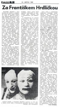 Hrdlička František, nekrolog, Průboj 23.8.1989