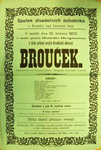 Kostelec nad Černými Lesy, SDO, Brouček - plakát, 1900