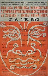 Žleby, KP vesnických a zemědělských divadelních souborů – plakát, 1972