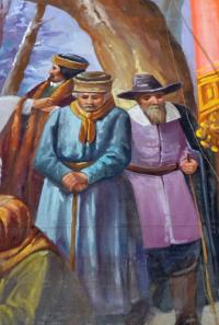 Machovská Lhota, detail opony Odchod J. A. Komenského z Čech, 192x