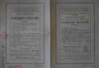 Čeští profesoři na Slovensku, Poupě, účinkovali M. Svoboda, J. Mukařovský - program, 1919