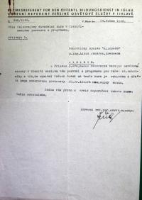 Jihlava, Klicpera, korespondence spolku, pozvánka na kurz, 1942