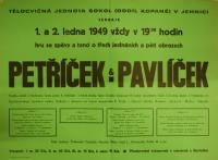 Jemnice, Sokol, Petříšek a Pavlíček - plakát, 1949