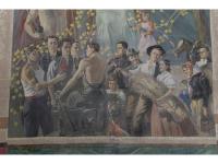 Kyšice, opona, detail, občané, 1935