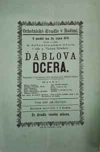 Radim, Spolek divadelních ochotníků, Ďáblova dcera - plakát, 1878
