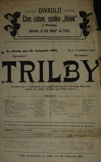 Praha-Nové Město, Čtenářsko zábavní spolek Hálek,Trilby - plakát, 1904