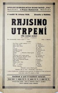 Praha-Bohnice, Tyl, Rajisino utrpení - plakát,1928