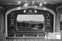 Vysoké Mýto, Šembera, opona Veduta obce, autor Václav Prágr, 190x