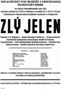 Chocerady, SSM, Zlý jelen - plakát, 1974