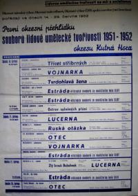 Kutná Hora, Okresní přehlídka LUT 1951-2 - plakát, 1952
