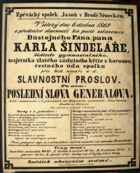 Havlíčkův Brod, Jasoň, Poslední slova generálova - plakát, 1869