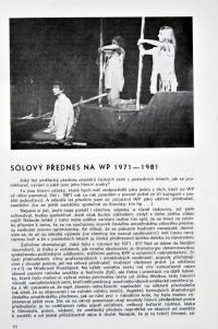 Rudolf Kvíz: Sólový přednes na WP 1971–1981, 25. WP 1982