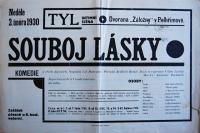 Pelhřimov, Tyl, Souboj lásky - plakát, 1930
