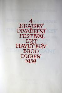 Havlíčkův Brod, 4. Krajský divadelní festival - logo, 1959
