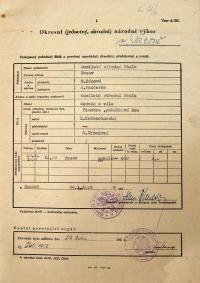 Pacov, Okresní národní výbor, Výkaz o divadelním představení, 1958