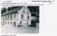 Svojanov, restaurace U Klímů, původní umístění opony, 1939