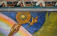 Chyška, Hasiči, detail opony Slib svobodě, František Flasar, 192x