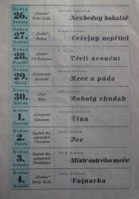 Dvůr Králové, První divadelní týden 1941, program
