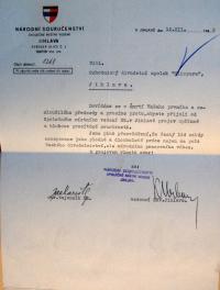 Jihlava, Klicpera, album k úmrtí Norberta Kondryse, kondolence Národního souručenství Jihlava,1940