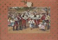 Tišnov, Sokol,  návrh opony dle předlohy Joži Uprky namaloval Cyril Mandel, 1898