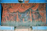 Žleby, zámecké divadlo, opona, červené draperie, Alois Vraný 1902 nebo 1907