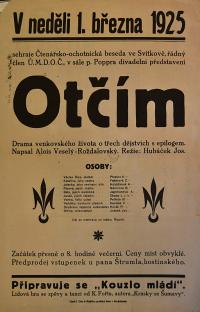 Svítkov, Čtenářsko-ochotnická beseda, Otčím  - plakát, 1925