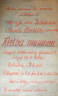 Božejov, Republikánský dorost, Klatba mamonu - plakát, 1932