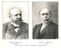 Rožďalovice, Melantrich, Josef Nehyba, František Horák, portréty, 1909