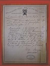 Lysá nad Labem, výstava DIVADLO JE PODIVUHODNÁ VĚC..., Volby výboru spolku Tyl, 1930, výstavní panel, 2018