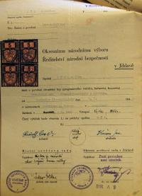 Jihlava, Okresní úřad Jihlava, žádost o povolení divadelního představení, 1946