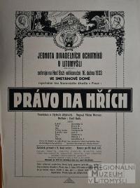 Litomyšl, JDO, Právo na hřích - plakát, 1933