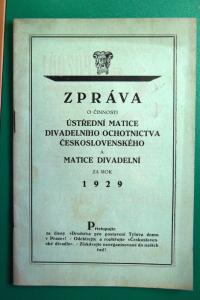 ÚMDOČ, Zpráva o činnosti, 1929