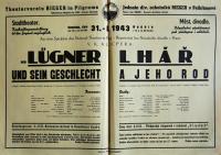 Pelhřimov, Rieger, Lhář a jeho rod - plakát, 1943