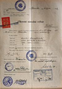 Třebíč, Okresní národní výbor, povolování představení, 1947