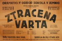 Jemnice, Sokol, Ztracená varta - plakát, 1937