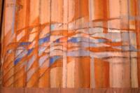 Jindřichův Hradec, Kulturní dům Střelnice, detail opony, tapiserie s aplikacemi