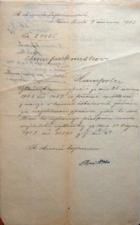 Německý Brod, příkaz hejtmana o divadelním osvětlení, 1903