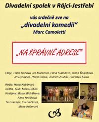Rájec-Jestřebí, Divadelní spolek, Na správné adrese - plakát, 2014